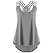 Produktbild Damen Sommer Strand Elegante Spaghettiträger Oberteile Vest Crop Tops Camisole DOLDOA Mode Tank Weste Cami T-Shirt Geburtstags Geschenk Für Frauen Mädchen Freundin (EU:42, Grau - 4)