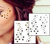 Gesicht Augen Tattoo Aufkleber Temporäre Tattoos 2er Packung f08 Gold & SILBER für Gesicht Glitter MAKE-UP Effekt für Party Festival Shows und Bühne-Auftritte