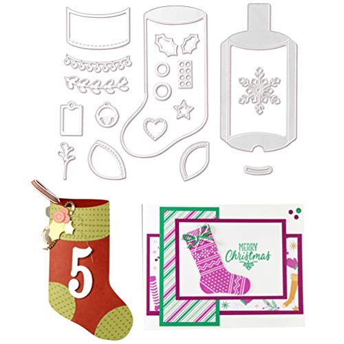 FunMove Album de Noël Flocon de Neige de Noël Sock Cur en métal de Coupe Dies Pochoirs Scrapbooking Papier Photo Carte gaufrage Craft