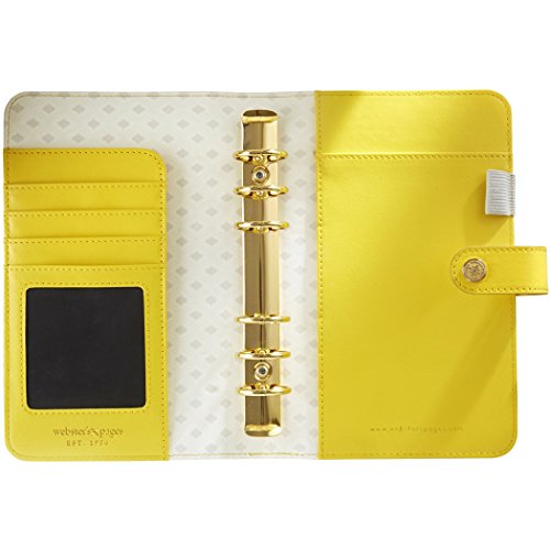 Webster's Pages Various Color Crush A2 Faux Leather Personal Planner 6-Ring Binder-Yellow