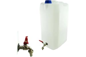 Anwicar Bidon d'eau avec Robinet - Réservoir d'eau Camping 30l - Camping Jerricane d'eau - Réservoir d'eau Fraîche - Blanc