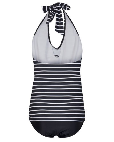 The Essential One - Black Stripe Maternity Tankini - EOM106 - 12