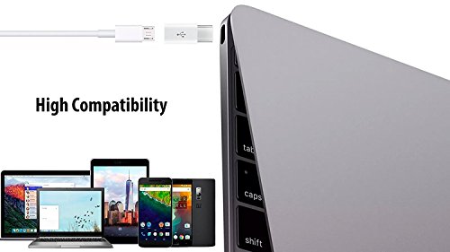 HomeSpot USB C auf Micro USB Adapter für Type C Geräte, neues Apple MacBook, Google ChromeBook Pixel, HTC 10, LG G5, Nexus 5X, Nexus 6P, OnePlus 2 (Sparpack 4 x Weiß) - 7