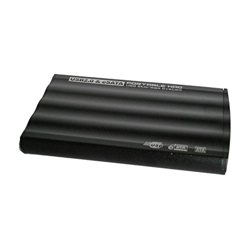 Externe 6,4 cm (2,5") Festplattengehäuse SATA-ESATA in Alu Schwarz