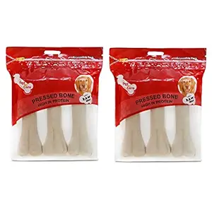 Pet en Care Pressed Bone (6 Inches - 3x1 Pieces) Export Quality (Set of 2), Brown (PCR8)