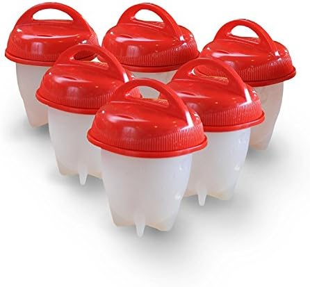 YAHE Egg Cooker Hard &amp; Soft Maker - BPA Free, Non Stick Silicone, Boiled, Steamer, AS SEEN ON TV,6 pack