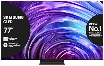 Samsung TV QE77S95DATXZT OLED 4K, Smart TV 77" Processore NQ8 AI Gen2, Infinity One, DVBT-2, Q-Symphony & Dolby Atmos, compatibile con Bixby, Alexa e Google Assistant, Graphite Black 2024