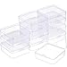 Produktbild LuLyLu 12 Packung Kleine Rechteck Klar Kunststoffbehälter Box mit Aufklappbaren Deckel Bead Aufbewahrungsbox Case für Kleine Perle, Schmuck, Pillen, Uhrenteile (2,9 x 2,9 x 1 Zoll) by