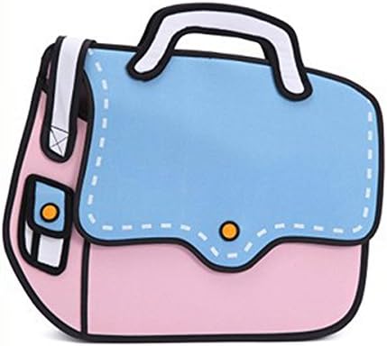 Sichyuan 3d Style 2d Drawing Cartoon Shoulder Bags School Bags,Multifunctional Personalized Bag Pack Fashion Rucksack(5 Colors). (Pink+Blue)