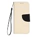 Produktbild Lonchee Samsung Galaxy S8 Plus Wallet Tasche Brieftasche Schutzhülle ,Hit-Farbdesign Hochwertige PU Leder Folio Tasche Case Hülle im Bookstyle mit Standfunktion Kredit Kartenfächer (Weiß / schwarz)