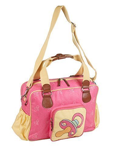 Colourful Baby Nappy Changing Bag Diaper Set 2 Colours 2 Variations 3Pc (Pink Dummy)