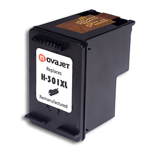 Novajet wiederaufbereitete HP 301XL Druckerpatrone schwarz mit hohem Ertrag, kompatibel mit HP Deskjet 1000, 1010, 1050, 2000, 2050, 3000, 3050, HP Envy 4500, 5530, 5532, HP Officejet 2620, 2622, 4630, 4632, 4634