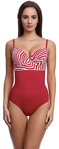 Feba Damen Push-Up Badeanzug Scarlet figurformend