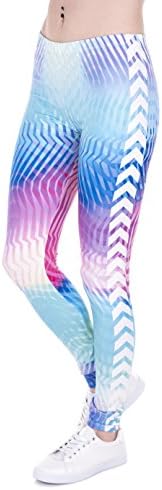 Yombre Yoga Pants &amp; Womens Jazzy Pattern Leggings - Various Designs &amp; Colours - Super Soft Spandex - 8/10/12 (Holographic Arrows)