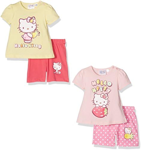 FABTASTICS Baby Girls' Pyjama Set Hello Kitty (Pack of 2), Multicoloured (Mehrfarbig), 86 (Manufacturer Size: 18)