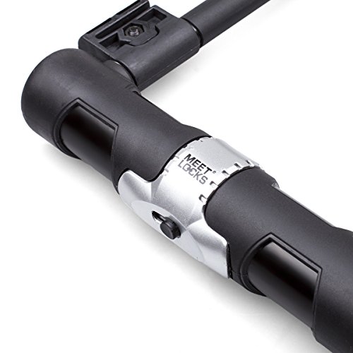 Meetlocks U-Bügel-Fahrradschloss für Fahrrad 160 x 245mm, mit praktischem Halter & drei robuste Schlüssel aus Messing ,“Schlüsselerneuerung“ nach dem Code - 6