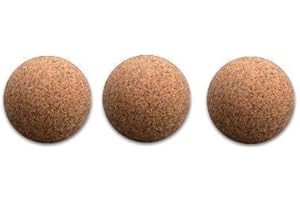 3 Pièces Balles de baby-foot de Cork natur, Diamètre 34 mm