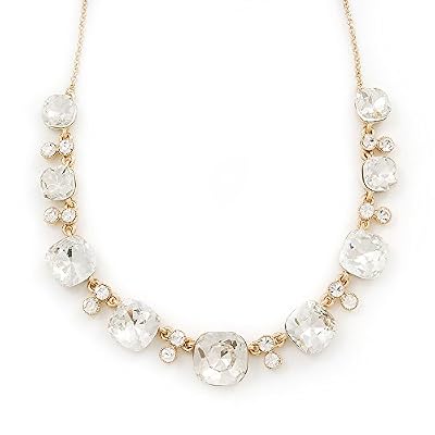 Avalaya 'Gorgeous rochers-Collier Ras du cou cristal en plaqué or-longueur 34 cm/Extension 6 cm