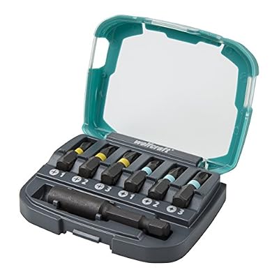 Wolfcraft 2974000 1 Coffret de Vissage : Embouts à Choc Impact Longueur 25 Mm, 3 Phillips 1 - 2 - 3 + 3 Pozidriv 1 - 2 - 3 + Porte-embouts 60 Mm