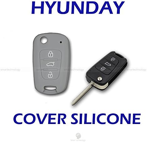Shell Cover in Silicone Grey for Protection Shell Remote Control Key 3 Three Buttons Car Hyundai i10 i20 i30 ix20 ix35 Elantra