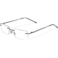 Jodykoes® Premium Rimless Frame for Women and Men: Stylish Rectangle Spectacle Eyeglasses with Anti-Glare Coating