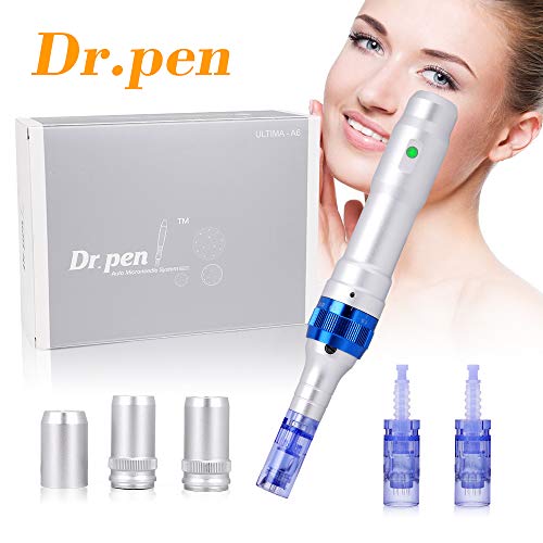 Dr.pen Ultima A6 con certificación CE, craftsman168 Derma Pen Microneedle eléctrico Derma Pen con 2pcs 12PIN Cartuchos Agujas Arruga Cicatriz Pérdida de cabello Tratar 0.25-2.5mm Ajustable