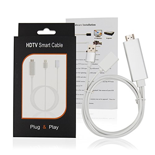 HDMI Adapterkabel, HOUSON AV HDMI TV HDTV Kabel Adapter HD Mirroring Kabel USB Ladekabel Anschluss HDMI Streaming Dongle Audio Video Converter High Definition 1080p Plug & Play kompatibel NUR mit iPhone 5s,SE 5 5c, 6 6 Plus,6s 6s Plus,7 7 Plus; iPad,iPad mini,mini 2,mini 3,mini 4,Air,Air 2,iPad Pro;iPod Touch 5th 6th Generation - 8