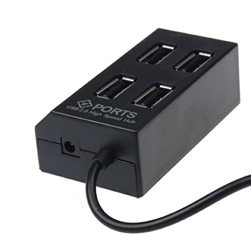 Ularma USB 2,0 High speed Hub 4-Port Hub mit Power LED für PC-Laptop-Computer (schwarz) - 4