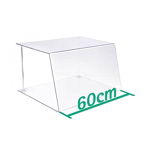 A+H Kunststoffe Spuckschutz Hustenschutz Typ 1 für die Gastronomie aus PETG – Verkaufstheke und Kuchen-Vitrine Glas Klar – Länge 60cm / Stärke 4mm - 4
