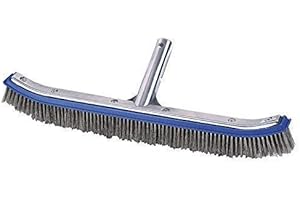 well2wellness® Cepillo de piscina ancho con respaldo de aluminio + cerdas de acero inoxidable