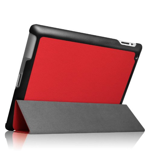 Fintie Apple iPad 2/3/4 Hülle Case – Ultra Slim Superleicht Schutzhülle Smart Shell Cover Tasche Etui mit Auto Schlaf / Wach und Standfunktion für Apple iPad 2 / iPad 3 / iPad 4 Retina, Rot - 9