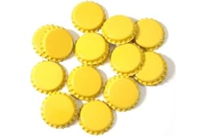 DEKOHELDEN24 Capsules ungestanzt Ø 26 mm avec joint pour bouteilles standard en plastique, jaune, 1000 Stück Kronkorken