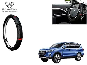 Universal Hub Ring Type Car Steering Wheel Cover (Black Red Eye) for MG Gloster