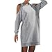 Produktbild Schulterfrei Pullover Damen,Elecenty Frauen Minikleid Sportshirt Sweater Sweatshirts Elegant Herbst Langarmshirt Streetwear Outerwear Kapuzenpullis