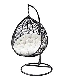 Carry Bird Swing Chair with Stand,Cushion & Hook/Color-Black for 1Outdoor/Indoor/Balcony/Garden/Patio