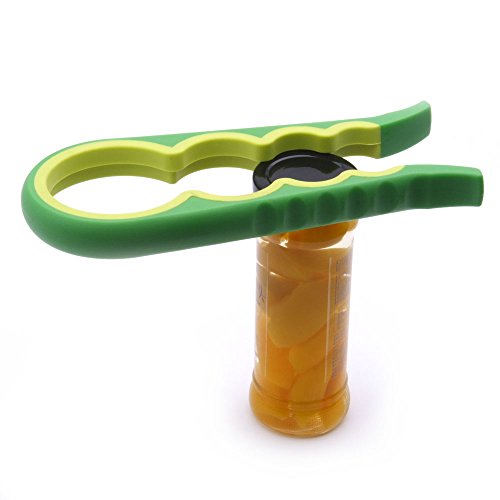 Pazzi Glasöffner und Bier Flaschenöffner Schlüsselbund, Gummisilikon Glas Deckelöffner Gute Griffe Einfache Twist für Ältere Seniors Arthritis, mit Geschenk Klein Tasche Flaschenöffner aus Metall - 6