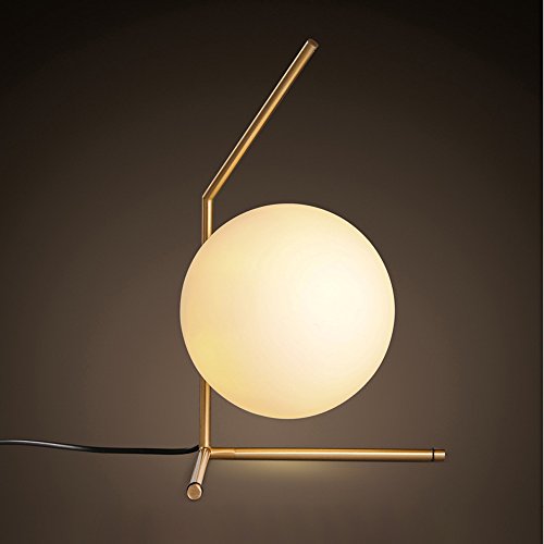 Preisvergleich Produktbild Wanson Tischlampe Modern Schlafzimmer Hotel Schreibtisch Lampe Kreativ Runde Kugeltisch Leuchten Glas Lampe Durchmesser 20Cm E27