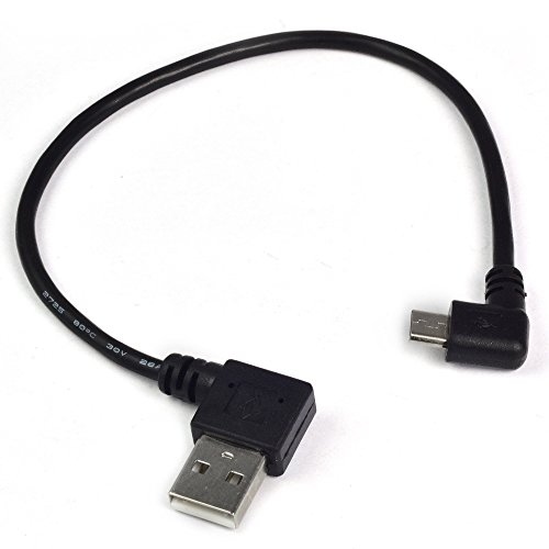 MENGS® 25 cm Doppel biegewinkel von 90 Grad USB an Micro B Daten links Ladekabel für Samsung HTC LG Android Handy - 4
