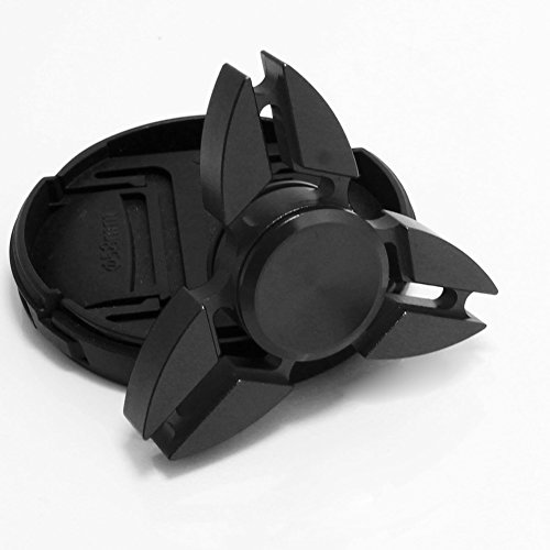 KNOWSTAR Tri Fidget Alloy Hand Spinner Toys Ceramic Focus Toys EDC Finger Stress Games,Black