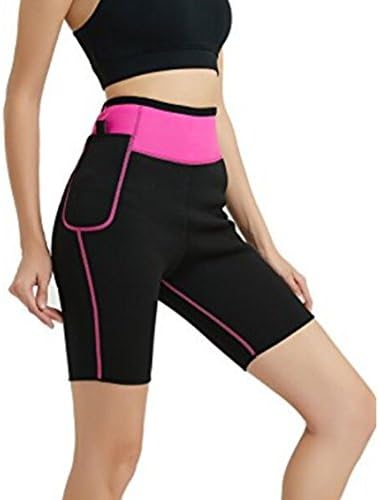 Pureage Sweat Women's Shorts Yoga Leggings Sports Shaper Slimming Sauna Neoprene Weight Loss Sauna Calorie Burner Black, Black, M