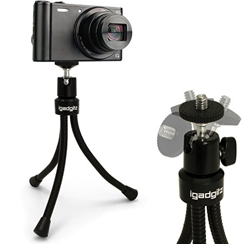 igadgitz Flexibles Beinen Gro Mini Stativ fr Sony Kompakte Digitalkameras  Schwarz