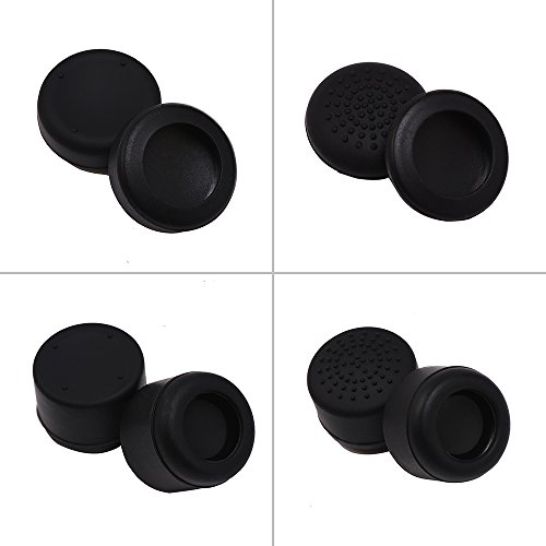 Keriber L2 R2 L1 R1 Gatillo Repuestos de Reemplazo con 8 Botones de Joystick Analogico Packsilicone Pulgar Stick Grips Tapa para PS4 Controladores  Negro