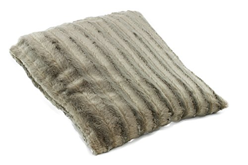 Hochwertiges exclusives Fellkissen - Fellimitat/Nerzoptik - besonders weich und kuschelig mit Füllung - Größe: 50x50 cm - Taupe/Grau- Brandsseller