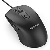 TeckNet Alpha S3 6-Pulsanti, Mouse Optical con Filo per Ufficio, Business, Gaming, Compatibile per Windows, Nero
