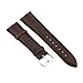 Price comparison product image 20mm Watch Strap Leather Wrist Watch Band With Stainless Steel Buckle Alligator Grain Dark Brown