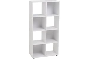 LOLAhome Estantería Cubo de 8 Huecos Color Blanco de 60x120 cm