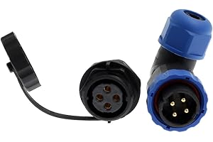 HANGTON CONNECT HangTon SD20 - Conector de 4 pines, impermeable, circular, de aviación, desconexión rápida, enchufe macho, ángulo de 90 grados