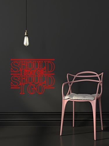 GDirect Kitchen Living Room Bedroom Decor Artwork Stranger Things Should I stay or Should I go Wall Sticker Kitchen Bedroom Living Room Art Vinyl Decal 75x60cms (black)