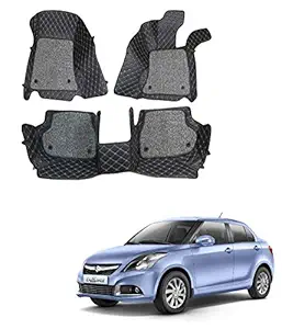 Atc Leatherite 7D Car Mat for Maruti Suzuki Swift Dzire Model Year: 2012-2017 (Black)
