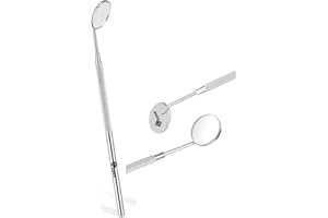 YSCARE Miroir Dentaire en Acier Inoxydable Inspection des Dents Bouche en Acier Inoxydable Miroir Dentiste Convient également aux extensions de cils (un seul miroir)